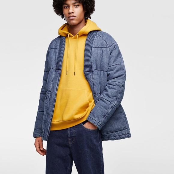 denim puffer jacket mens